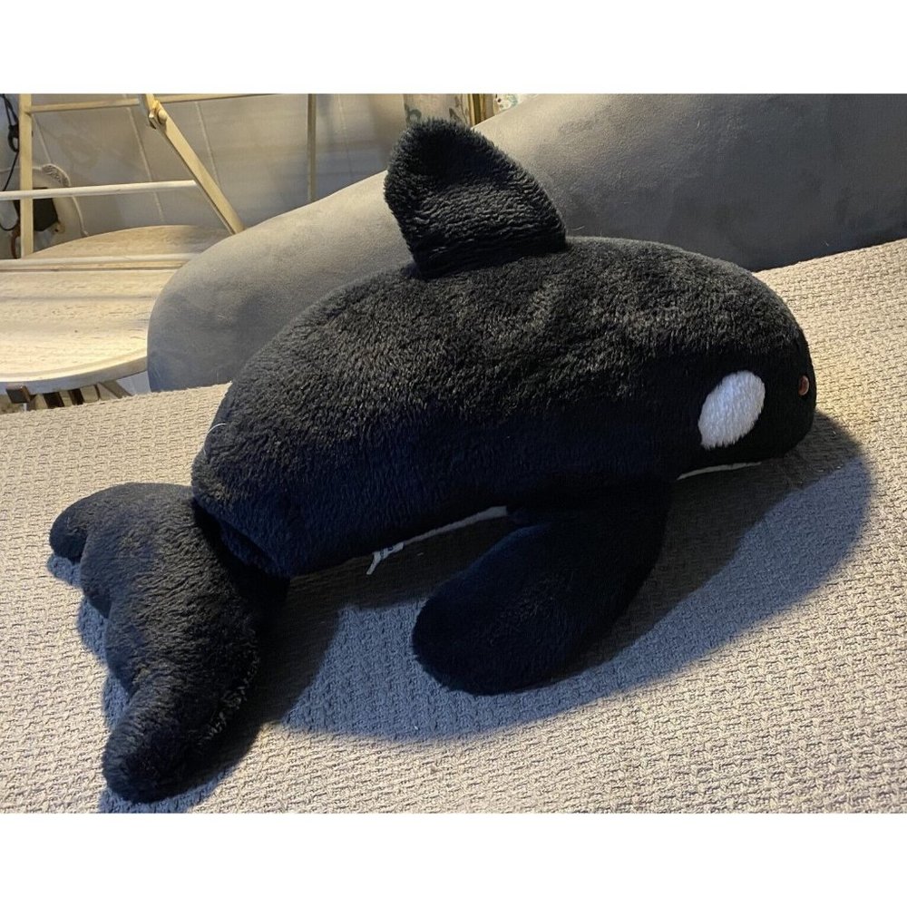Vintage SHAMU SEA WORLD LARGE PLUSH 21" SEAWORLD KILLER WHALE ORCA STUFFED 1980